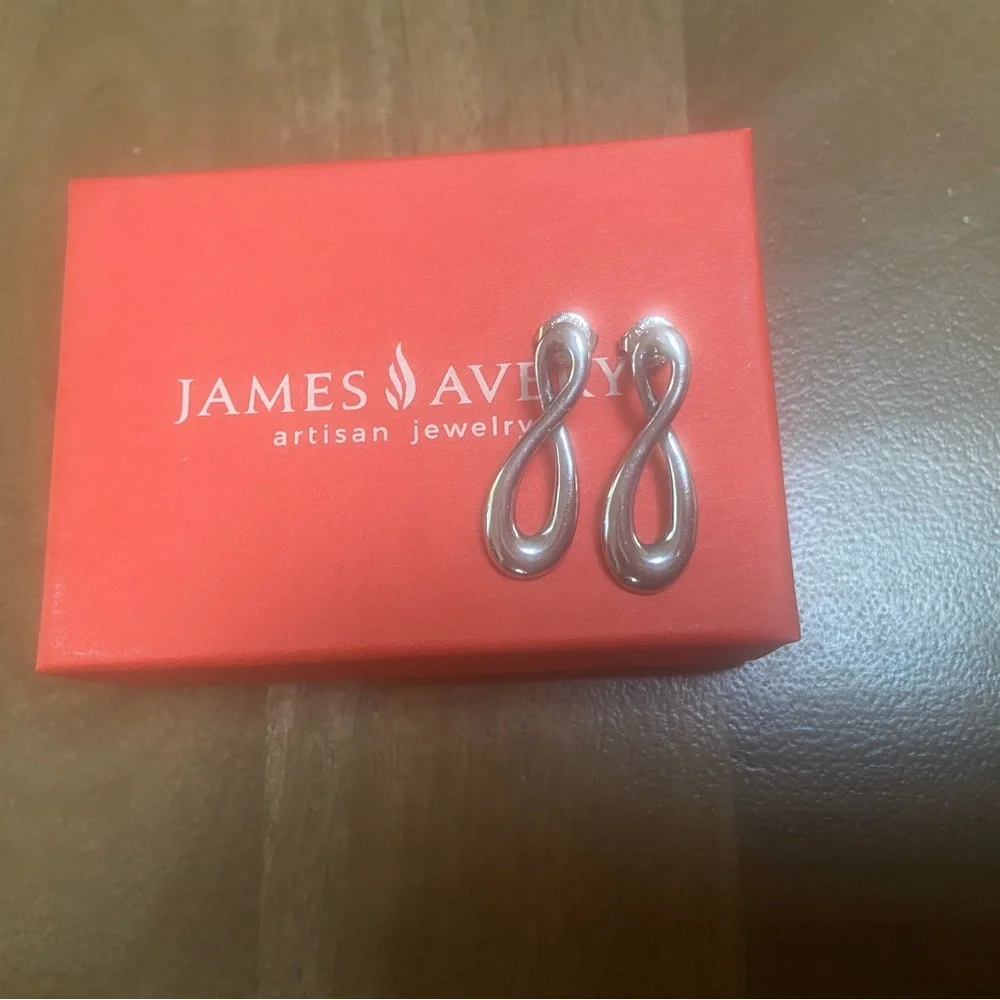 RETIRED James Avery Infinity Earrings .925 - Picture 3 of 7